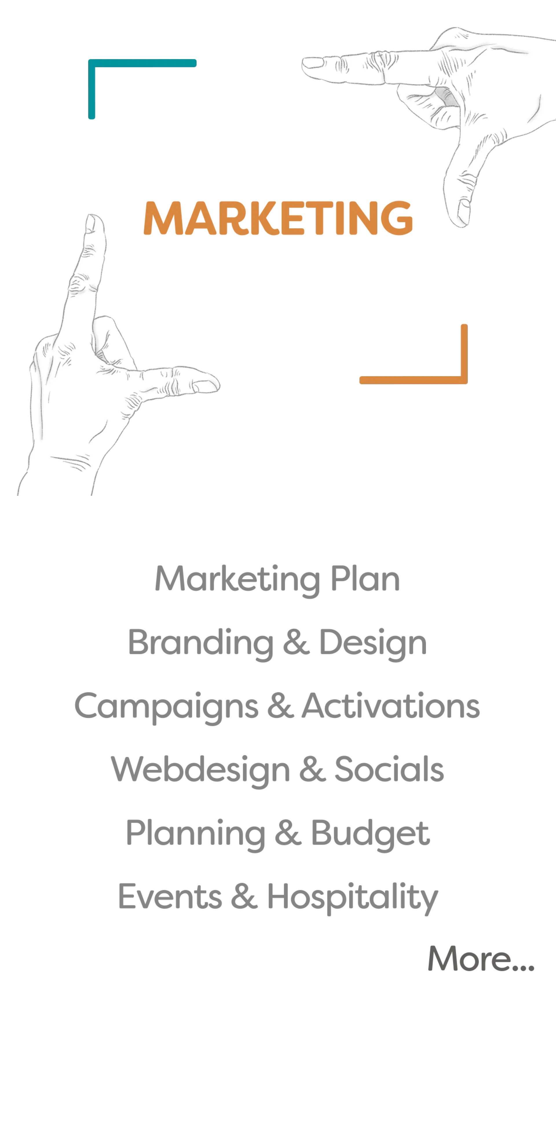 Marketing services : Branding, Campaigns, Website, Socials